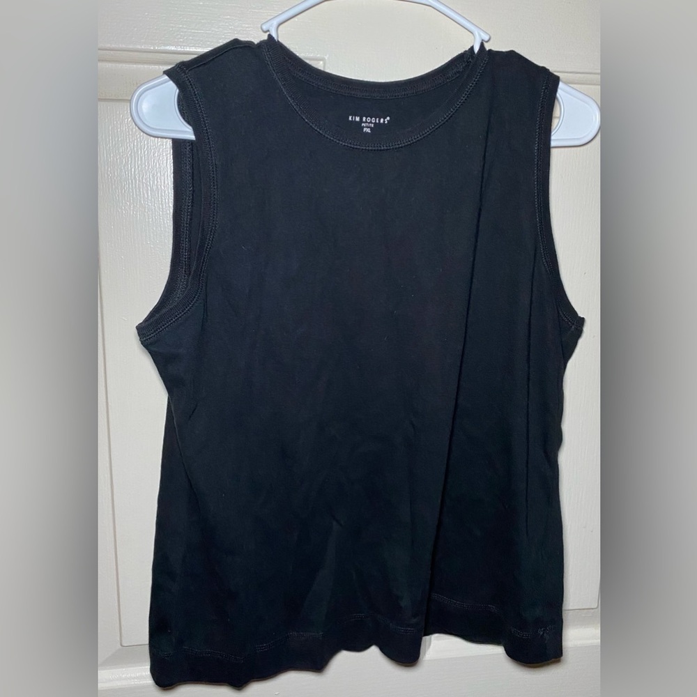 Kim Rogers Women Black Tank Top Size‎ Petite XL